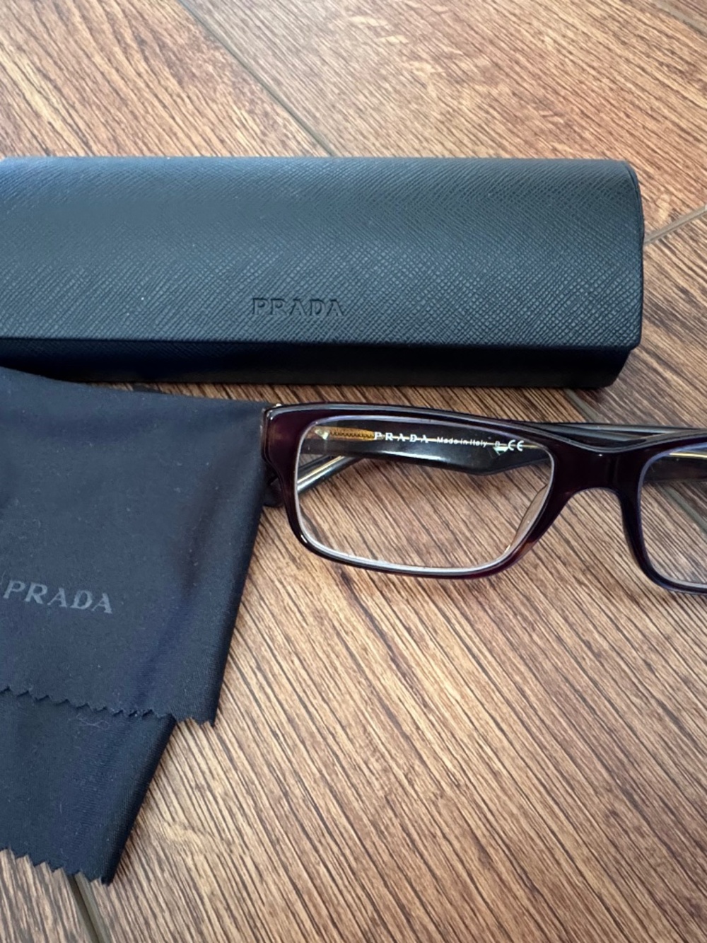 Prada glasses with hard case